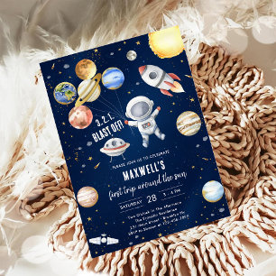 Convite Planetas do Espaço Exterior Aniversário de Menino 
