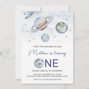 Convite Planetas em primeiro lugar em torno do primeiro an