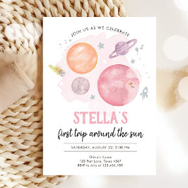 Convite Planetas Externos Rapariga Primeira Viagem primeir