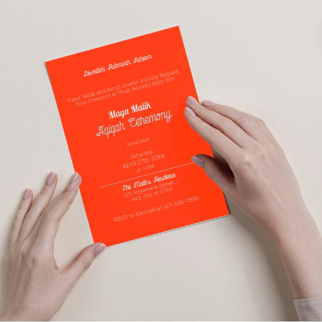 Convite Planilha Cor Sólida Cor Branca Laranja, Chá de fra (Criador carregado)