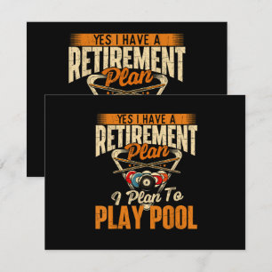 Convite Plano de aposentadoria jogar pool - Esportes de jo