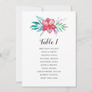 Convite Plano de assentos de casamento de flores tropicais