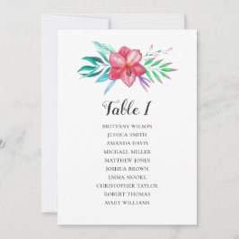 Convite Plano de assentos de casamento de flores tropicais