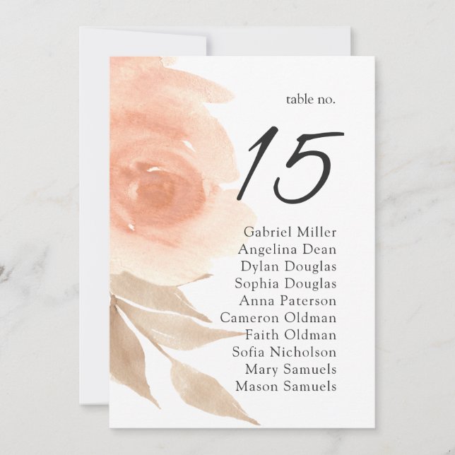 Convite Plano de assentos de casamento no jardim. Plano de (Frente)