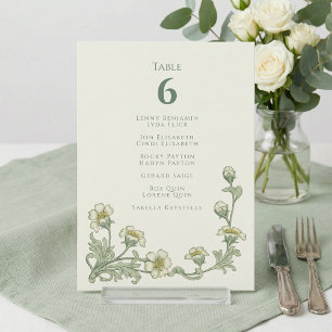 Convite Plano de assentos de mesa estilo floral verde vint