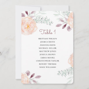 Convite Plano de casamento floral com flores de pêssego. M
