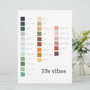 Convite Plano de Cores para Planejamento de Casamento Retr