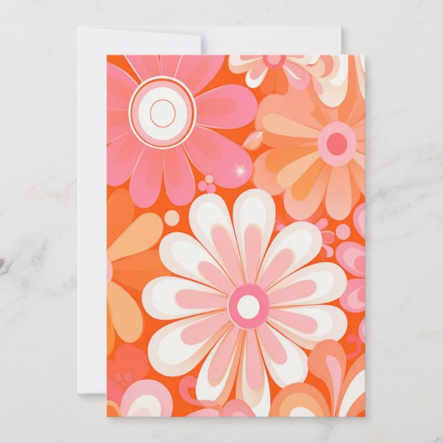 Convite Plano de fundo das flores do entalhe de retrô de o (Frente)