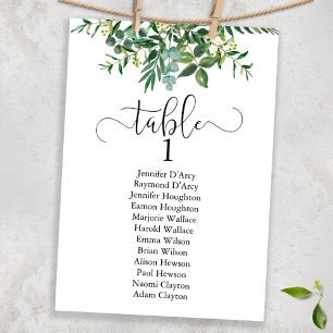 Convite Plano de mesa de casamento do Chic Greenery, fonte