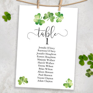 Convite Plano de mesa de casamento irlandês do shamrock, c