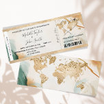 Convite Plano Dourado do Bilhete de Passagem de Embarque d<br><div class="desc">Convite Dourado para Avião de Embarque de Destino</div>
