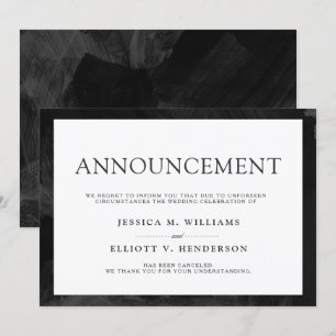 Convite Plano Formal de Mensagem de Cancelamento de Casame