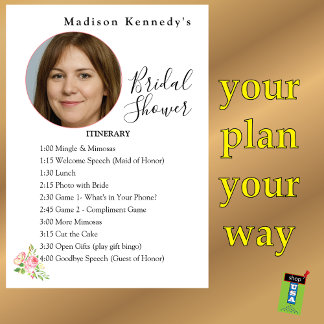 Convite Plano Itinerário do chá de panela 🎀 Primavera de