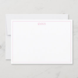Convite Plano, Rosa e Branco, Monograma