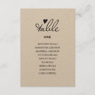 Convite Plano Rustic Wedding Individual Mesa Seating Plan