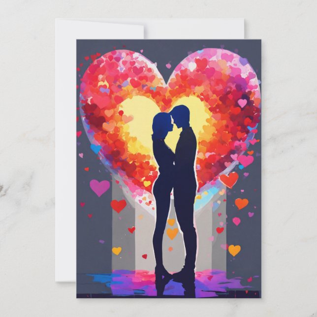 Convite Plano, Tamanho: 12,7 cm x 17,8 cm, Papel:  (Frente)