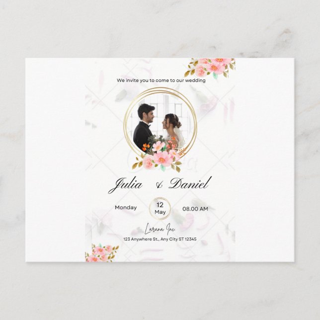 Convite Plano, Tamanho: 13" x 18" cm, Papel: Matte (Frente)