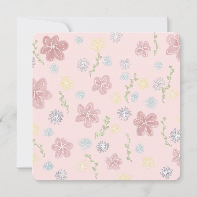 Convite Plano, Tamanho: 5,25" x 5,25", Papel: Semi (Frente)