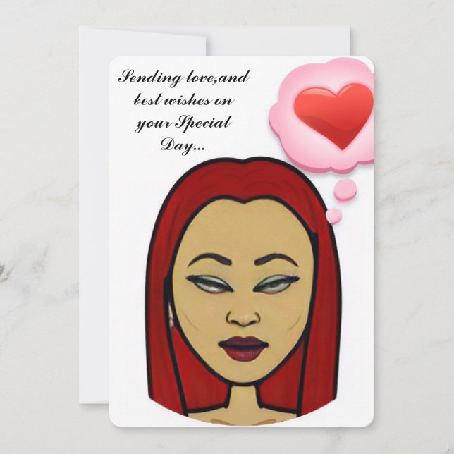 Convite Plano, Tamanho: 5" x 7", Papel: Matriz, En (Frente)