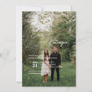 Convite Plano, Tamanho: 5" x 7", Papel: Matriz, En