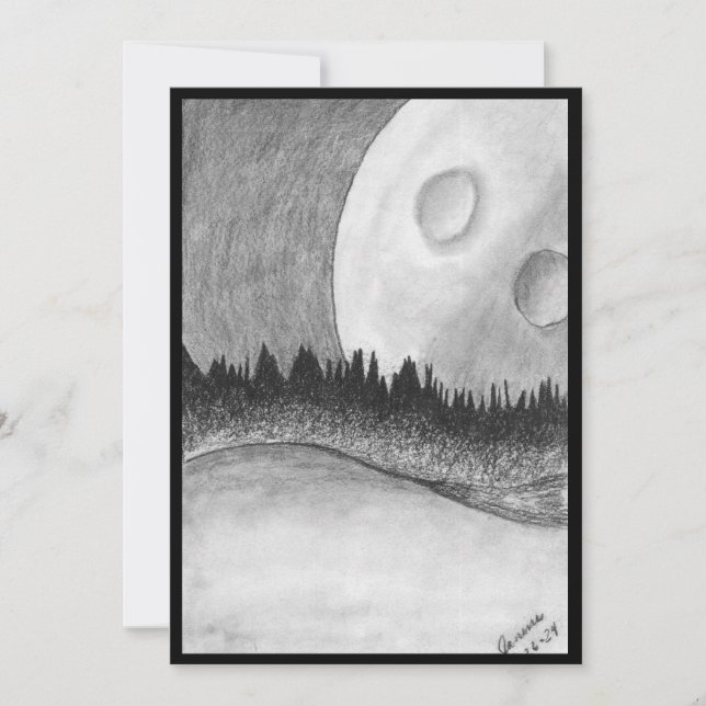 Convite Plano, Tamanho: 5" x 7", Papel: Matriz, En (Frente)