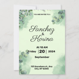 Convite Plano, Tamanho: 5" x 7", Papel: Matriz, En