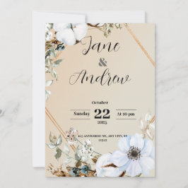 Convite Plano, Tamanho: 5" x 7", Papel: Matriz, En