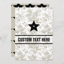 Convite Plano, Tamanho: 5" x 7", Papel: Matriz, En