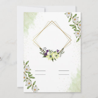 Convite Plano, Tamanho: 5" x 7", Papel: Matriz, En