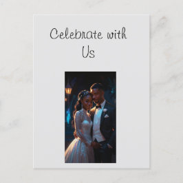 Convite Plano, Tamanho: Casal de casamento de 5" x