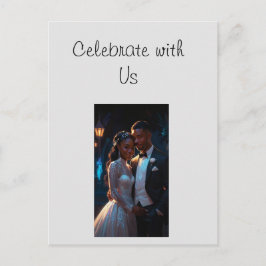 Convite Plano, Tamanho: Casal de casamento de 5" x