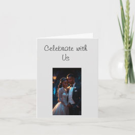 Convite Plano, Tamanho: Casal de casamento de 5" x