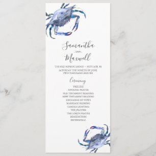 Convite Planos de Casamento de Praia Caranguejo Aquarela