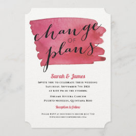 Convite Planos de Mudança Adiados de Casamento