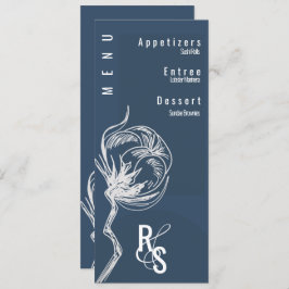 Convite Planta de Algodão Botânico Azul Casamento