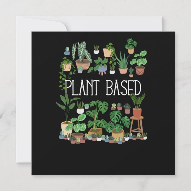 Convite Planta De Jardim Vegetal Baseada (Frente)