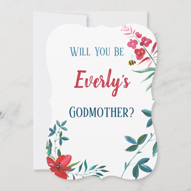 Convite Plantas Azuis e Vermelhas (Frente)