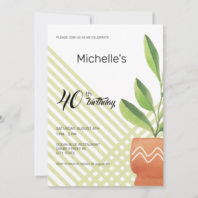 Convite Plantas Domésticas Em Potes Cerâmicos (Frente)