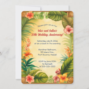 Convite Plantas e Flores Tropicais Editáveis