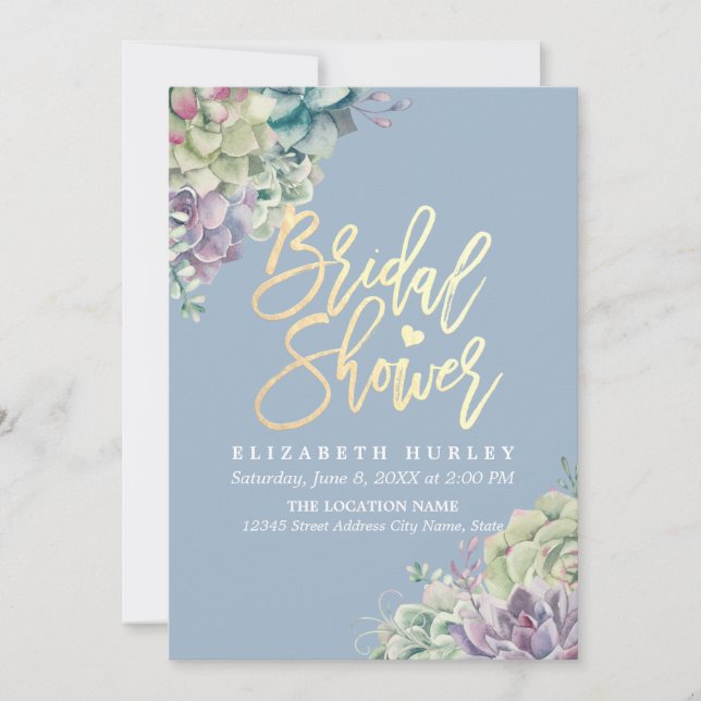 Convite Plantas Elegantes De Aquarela De chá de panela (Frente)