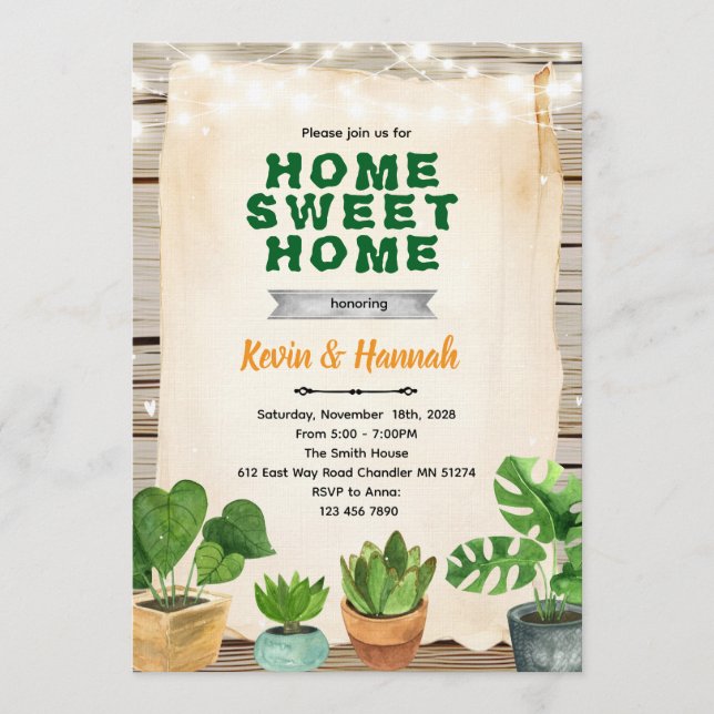 Convite Planting New Roots Housewarming Invitation (Frente)
