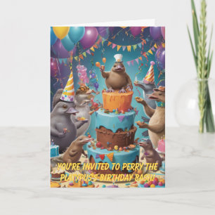 Convite Platypus Festa de aniversário: Uma Celebração Selv