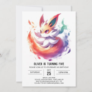 Convite Playful Fox Birthday
