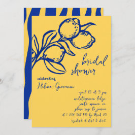 Convite Playful Italian Handwritten Lemon Bridal Shower