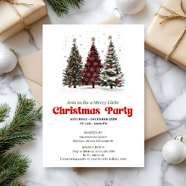 Convite Playful leopard Christmas tree editable invitation