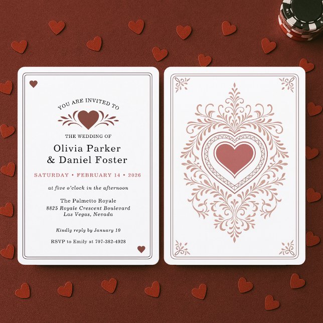 Convite Playing Card Las Vegas Casino Wedding  (Criador carregado)