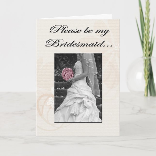Convite Please be my bridesmaid, greeting card (Frente)