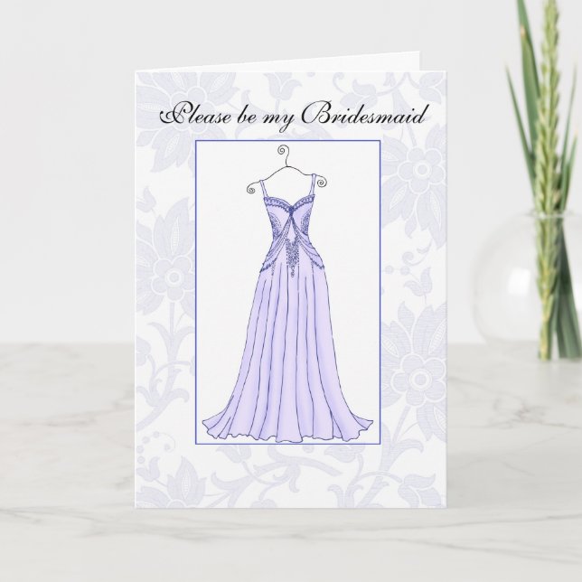 Convite Please be my Bridesmaid lavender (Frente)