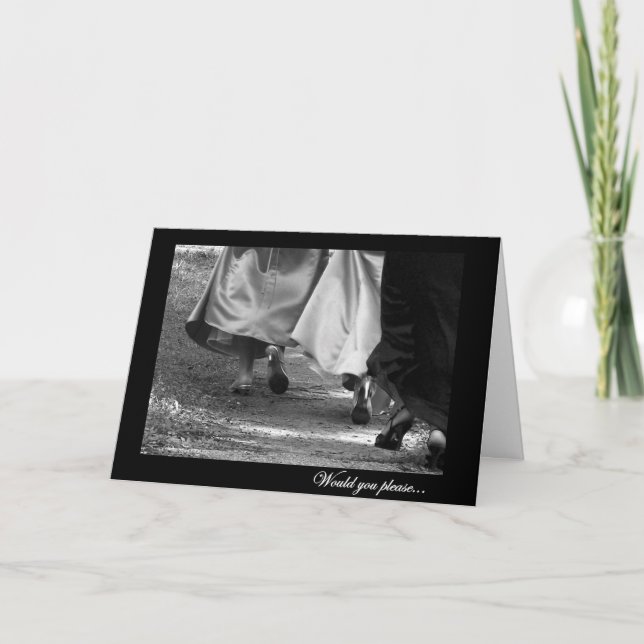 Convite Please be My Maid of Honor Elegant Greeting Card (Frente)