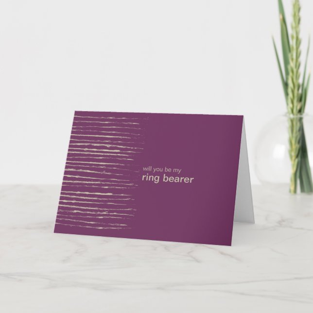 Convite Plum Be My Ring Bearer Invitation Card (Frente)